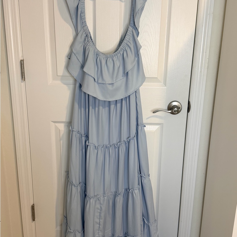Lascana (Victoria Secret) Light Blue off the shoulder tiered Maxi Dress - Picture 5 of 13